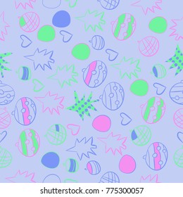  Christmas stylized motifs  seamless pattern. Hand drawn.