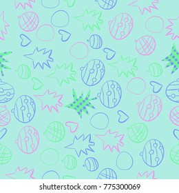  Christmas stylized motifs  seamless pattern. Hand drawn.