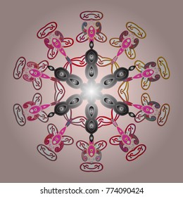 Christmas Stylized neutral, gray and white Snowflakes on a neutral, gray and white colors. Vector illustration.