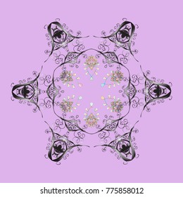 Christmas Stylized neutral, gray and white Snowflakes on a neutral, gray and white colors. Vector illustration.