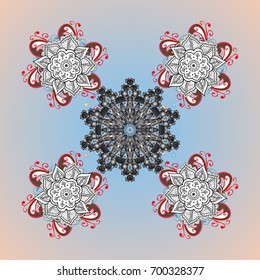 Christmas Stylized Snowflakes on a colorful background. Vector illustration.