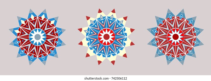 Christmas stylized stars. Vector set.