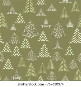 Christmas stylized tree Seamless Pattern