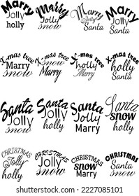 CHRISTMAS SVG bundle design. Craft  SVG bundle. color changeable. typography. printable.