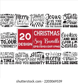 Christmas Svg Bundle Design And Vector File.