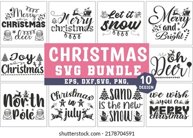 Christmas SVG Bundle, T-shirt Design
