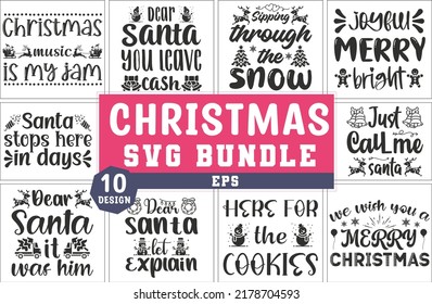 Christmas SVG Bundle, T-shirt Design
