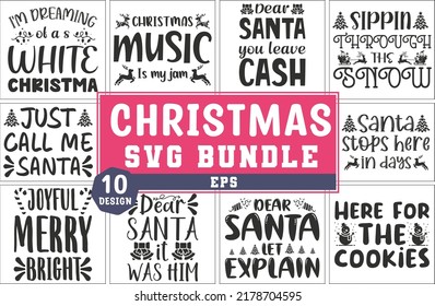 Christmas SVG Bundle, T-shirt Design
