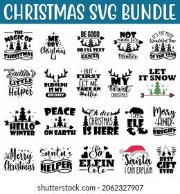 Christmas SVG Bundle.Christmas T-shirt Design SVG Bundle.