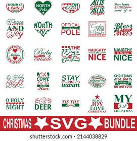 Christmas Svg Bundle.Christmas T-shirt Design Svg Bundle.