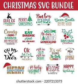 Christmas SVG Bundle.Christmas T-shirt Design SVG Bundle.