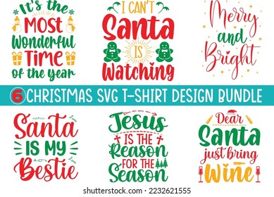 Christmas SVG Design Bundle, Christmas T-shirt Design Bundle, Merry Christmas Gift