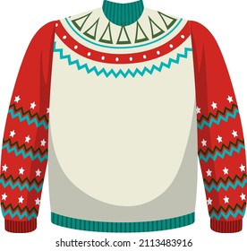 Christmas sweater in cartoon style isolated illustration