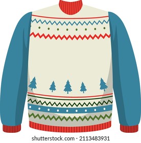 Christmas sweater in cartoon style isolated illustration
