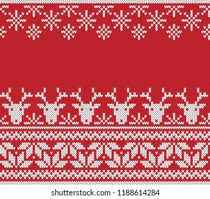 Christmas Sweater Design. Fair Isle Seamless Knitting Pattern