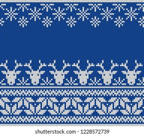 Christmas Sweater Design. Fair Isle Seamless Knitting Pattern