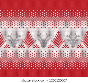 Christmas Sweater Design. Fair Isle Seamless Knitting Pattern