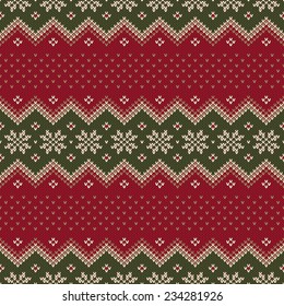 Christmas Sweater Design. Seamless Knitted Pattern