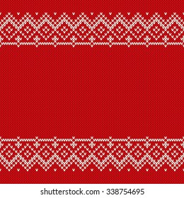 Christmas Sweater Design. Seamless Knitted Pattern