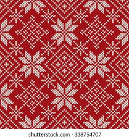 Christmas Sweater Design. Seamless Knitted Pattern