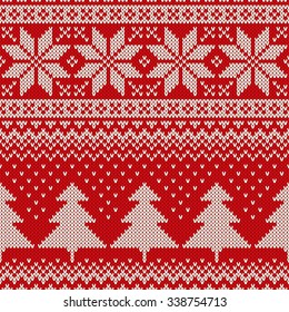 Christmas Sweater Design. Seamless Knitted Pattern