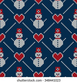 Christmas Sweater Design. Seamless Knitted Pattern