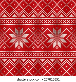 Christmas Sweater Design. Seamless Knitting Pattern