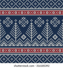 Christmas Sweater Design. Seamless Knitting Pattern