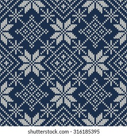 Christmas Sweater Design. Seamless Knitting Pattern