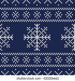 Christmas Sweater Design. Seamless Knitting Pattern.