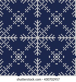 Christmas Sweater Design. Seamless Knitting Pattern. Vector illustration.