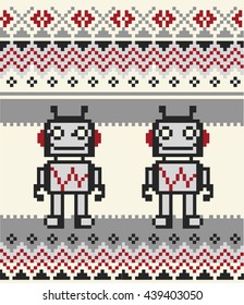 Christmas Sweater Design. Seamless Knitting Pattern 