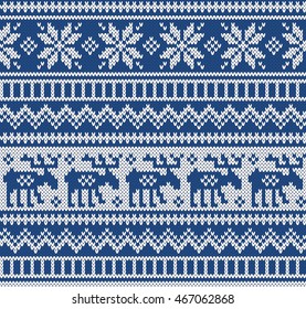 Christmas Sweater Design. Seamless Knitting Pattern