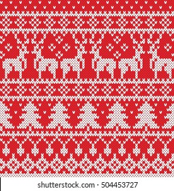 Christmas Sweater Design. Seamless Knitting Pattern