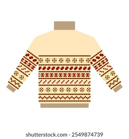 Christmas Sweater Designs with Festive Elements. On White Background Illustration