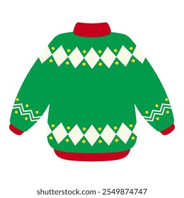 Christmas Sweater Designs with Festive Elements. On White Background Illustration