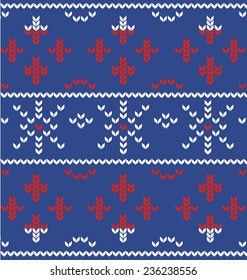 Christmas Sweater Design.Traditional ornamental scandinavian pattern for knit and embroidery, stock vector. Seamless geometric ethnic spokes knitwear pattern, winter christmas background, card.  