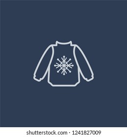 christmas sweater icon. christmas sweater linear design concept from Christmas collection. Simple element vector illustration on dark blue background.