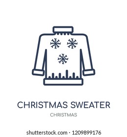 christmas sweater icon. christmas sweater linear symbol design from Christmas collection. Simple outline element vector illustration on white background.