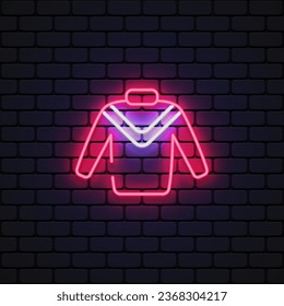 Christmas sweater icon neon on light background. Vector illustration