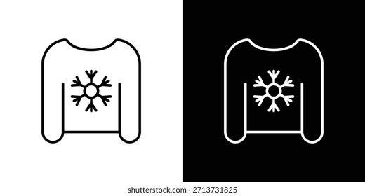 Christmas sweater icon. Simple flat symbol. Perfect Black outline pictogram illustration