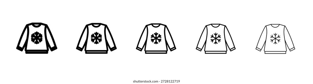 Vector de icono de suéter de Navidad en pictograma lineal de trazo editable
