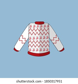 Christmas Sweater Icon Vector Flat Background