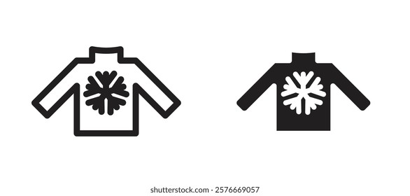 Christmas sweater icons in outline and stroke versions