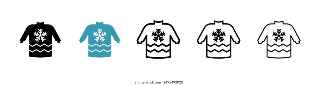 Christmas sweater line icon vector set.