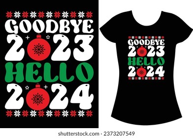 Christmas Sweater pattern graphics t shirt. Santa vector Christmas gift t shirt.