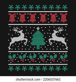 Christmas Sweater Pattern T-shirt Design