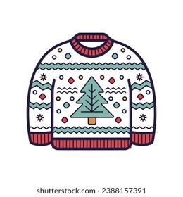 Christmas sweater with a pattern. Vector illustration in a flat style.