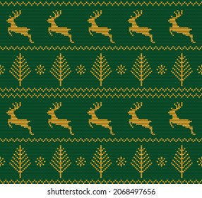 Christmas sweater seamless knitting pattern 