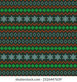 Weihnachtspullover nahtloses Vektormuster, buntes Design für den Stoffdruck, Umhüllungspapier, Verpackung, Tapete.